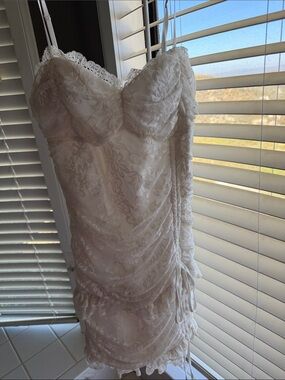 Fashion Nova White Lace Mini Dress